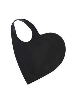 Coperni Heart-Shaped Leather Shoulder Bag - Black