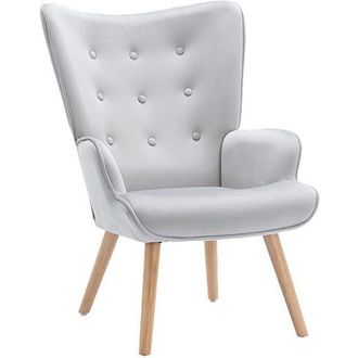 Vente-Unique Poltrona in Velluto Grigio - VATELY