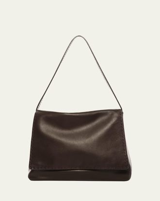 The Row Nuance Pick Stitch Hobo Bag in Leather