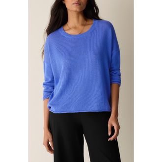 Eileen Fisher Organic Linen & Organic Cotton Sweater in Blue Star at Nordstrom, Size 2 X