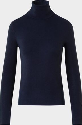 Akris Turtleneck Cashmere-Silk Long-Sleeve Sweater