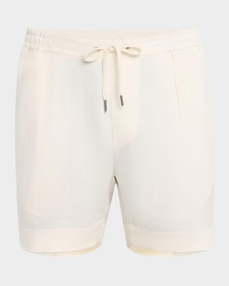 Ralph Lauren Purple Label Men & apos;s Hand-Tailored Pleated Drawstring Shorts