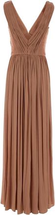 Costarellos Womens Pleated Georgette Dress Pink Polyester