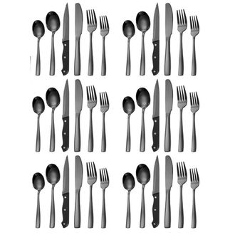 OEM Juego De Cubiertos, Vajilla Para 6 Personas, Juego De 36 Piezas, Incluye Cuchillo, Tenedor, Cuchara Y Cuchillo Para Carne, Apto Para Lavavajillas