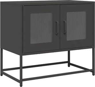 vidaXL Vidaxl - Mueble para tv acero laminado en frío negro 68x39x60,5 cm