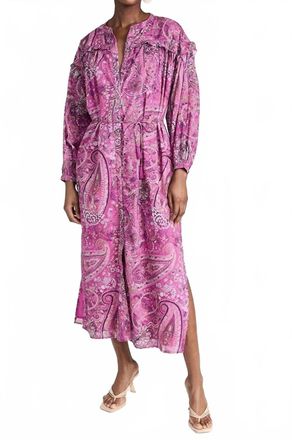 Cleobella Ellen Ankle Dress In Caymen Paisley Pink