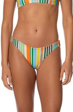 Maaji Deep Sea Lines Iconic Reversible Bikini Bottoms in Open Blue at Nordstrom, Size X-Small