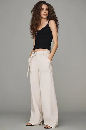 Sanctuary Soft Polish Cotton Blend Wide Leg Pants