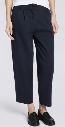 Boss Orange by Hugo Boss Chinohose BOSS ORANGE Taquina Premium Damenmode, Damen, Gr. 34, N-Gr, dunkelblau 408, Twill, Obermaterial: 98% Baumwolle, 2% Elasthan, unifarben, loos