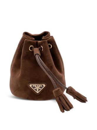 Prada mini tassel bag-shaped keychain - Brown