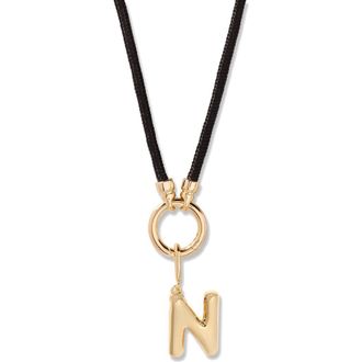 Brook & York Kai Initial Charm Necklace in Gold/Black N at Nordstrom