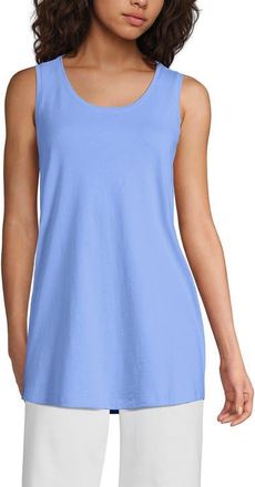 Lands End Supima Cotton Tunic Tank Top in Clear Blue Sky at Nordstrom, Size X-Small