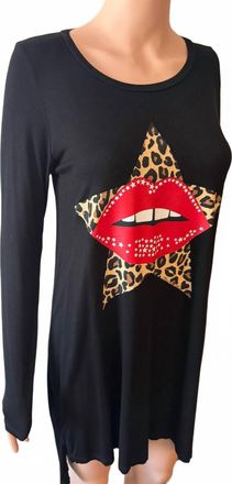 Lauren Moshi Fedora Leopard Dress In Star W/ Lips