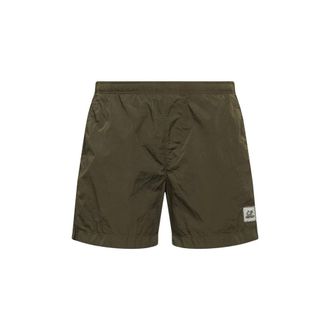 C.P. Company Beachwear, male, Green, Size: XS Logo Swim Shorts