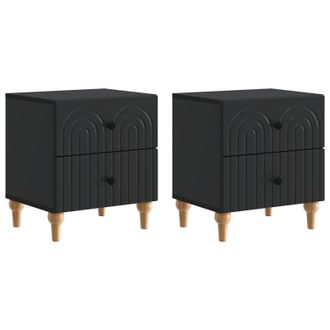 vidaXL Armario De Noche Con Caj&oacute;n 2 Pcs Negro 43 X 34,5 X 48 Cm Vidaxl