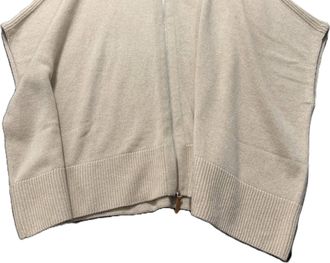 Lafayette 148 New York Womens Zip Up Poncho In Dune