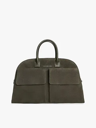 Tommy Hilfiger Metal Logo Suede Duffel Bag