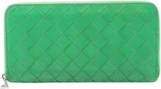 Bottega Veneta Pre-owned Wallets, female, Green, Size: ONE SIZE Pre-owned Leather Wallet