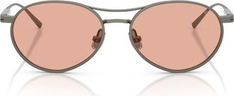 Brunello Cucinelli 54mm Oval Sunglasses in Pewter at Nordstrom