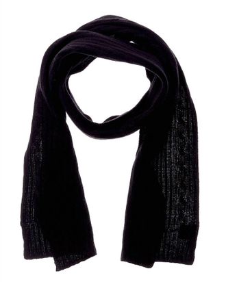 Portolano Womens Cable Cashmere Scarf In Black