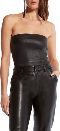 AS by DF Cinematique Stretch Leather Bustier in Black at Nordstrom, Size X-Small