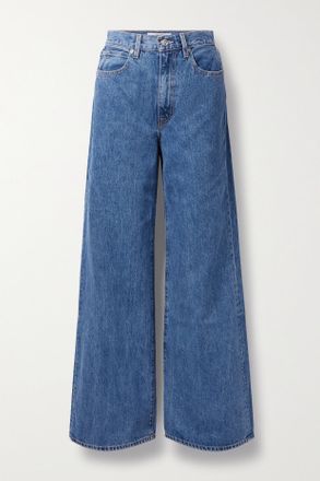 Slvrlake Denim + Net Sustain Jeans A Gamba Larga E Vita Media In Denim Biologico Eva - Blu