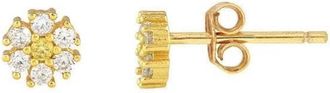 Kris Nations Womes Daisy Crystal Stud Earrings In Gold