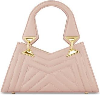 Mac Duggal Angular Quilted Napa Leather Handbag in Rose at Nordstrom