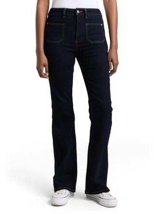 Tom Tailor Denim Bootcut-Jeans TOM TAILOR DENIM AVA, Damen, Gr. 26, L&auml;nge 30, rinsed blau denim, Denim/Jeans, Obermaterial: 99% Baumwolle, 1% Elasthan, unifarben, boot