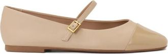 Kazar Ballerinas met bandje en gelakte neus - Dames - Ballerinas - Beige - 36 EU - Leer - Schoenen