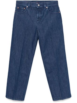 Gucci pressed-crease jeans - women - Cotton/Polyester/Cotton - 25 - Blue