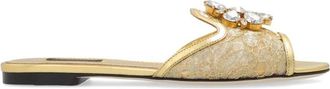 Dolce & Gabbana Bianca Slides - Dames - Sandalen - Geel - 37 EU - Schoenen