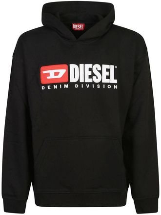 Diesel Katoenen hoodie met logoprint - Zwart