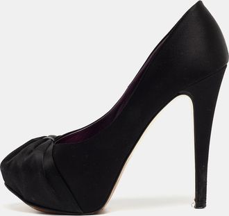 Gina Black Satin Claire Platform Pumps