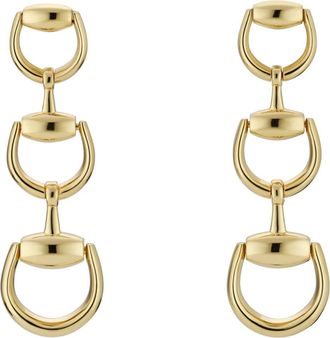 Gucci Ybd 831413001 - Horsebit Oorbellen in geel goud - Dames - Oorbellen - Geel - ONE Size - Accessoires