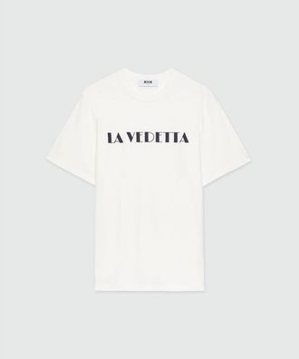 Msgm White Cotton Mens T-Shirt