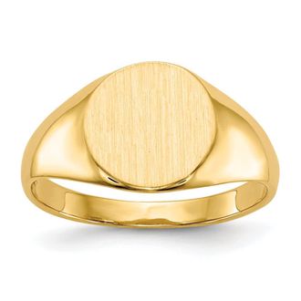 Diamond2Deal 14k Yellow Gold Closed Back Signet Ring