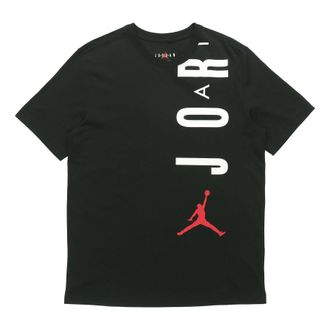 Nike Jordan Air Jordan Alphabet Sports Round Neck Short Sleeve T-Shirt Mens Black Gift for Him CZ8403-010