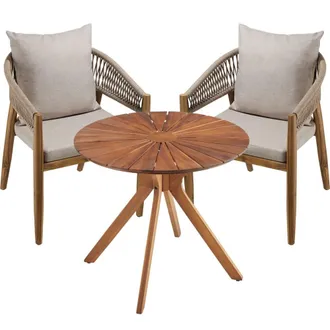 TecTake Conjunto jard&iacute;n 3 piezas, madera acacia, resistente intemperie, arena