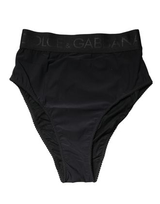 Dolce & Gabbana Black Logo Waistband High Brief Womens Underwear