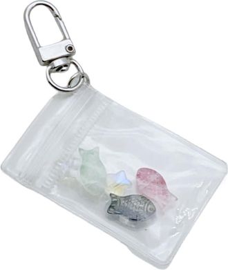Generic Eye Catching Clear Fruit Key Holder Lovely Fruit Themed Clear Bag Pendant Keychain Fashion Accessory for Adults, Small Fish, Length about 10cm