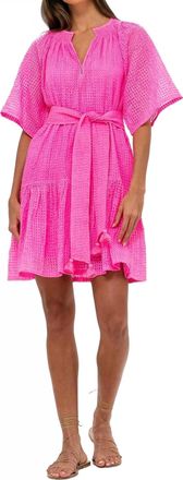 Oliphant Raglan Belted Mini Dress In Delray Pink