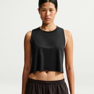 Nike Womens SKIMS Performance Cotton Blend Cropped Tank Top in Black | IV6866-054