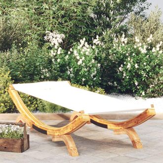 vidaXL Tumbona De Madera Maciza Curvada Crema 100x188,5x44 Cm Vidaxl