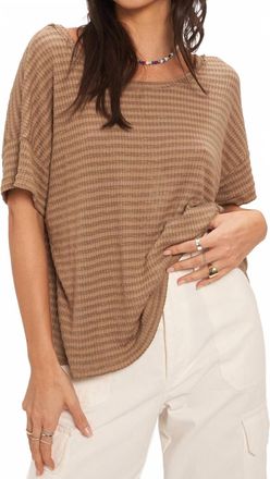 Bloomingdale's Isadora Back Lace Up Tee In Brown