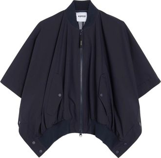 Aspesi Technische Bomberjack - Dames - Ponchos - Blauw - S - Polyester - Jassen