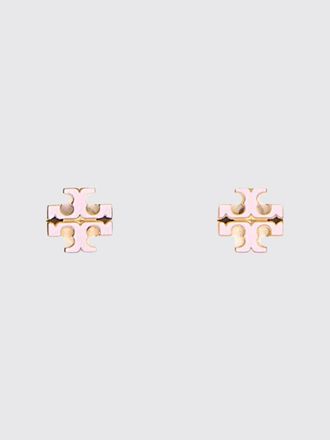 Tory Burch Double T Logo Brass Stud Earrings