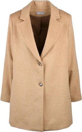 Guttha Boxy Beige Coat with Classic Lapel