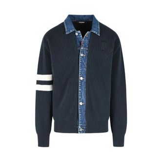 Dsquared2 Jumpers - male - Dsquared2 - Cardigans - Blue - M - Knitwear