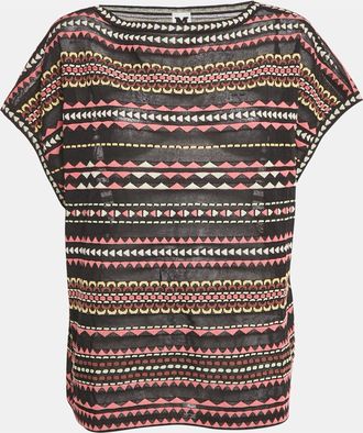 M Missoni Black Patterned Knit Top